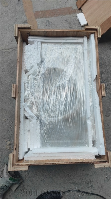 Custom Cheaper Guangxi White Marble  Wash Basin For Bathroom