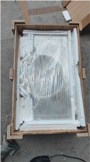 Custom Cheaper Guangxi White Marble  Wash Basin For Bathroom