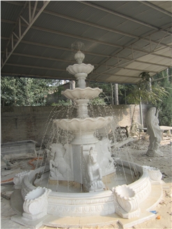 Customized Design Garden Yellow Limestone Fountain With Pool