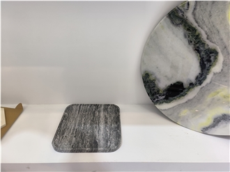 Customized Hand Carved Black And White Marble  Ashtray