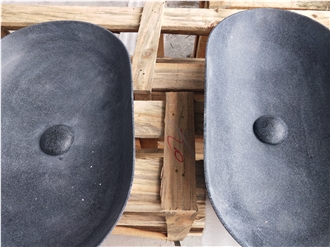 Dark Grey Granite Bathroom Basin And Countertop