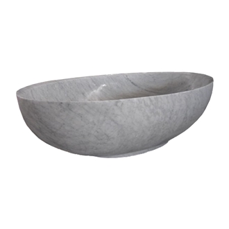 Freestanding Natural White Marble Bathtub