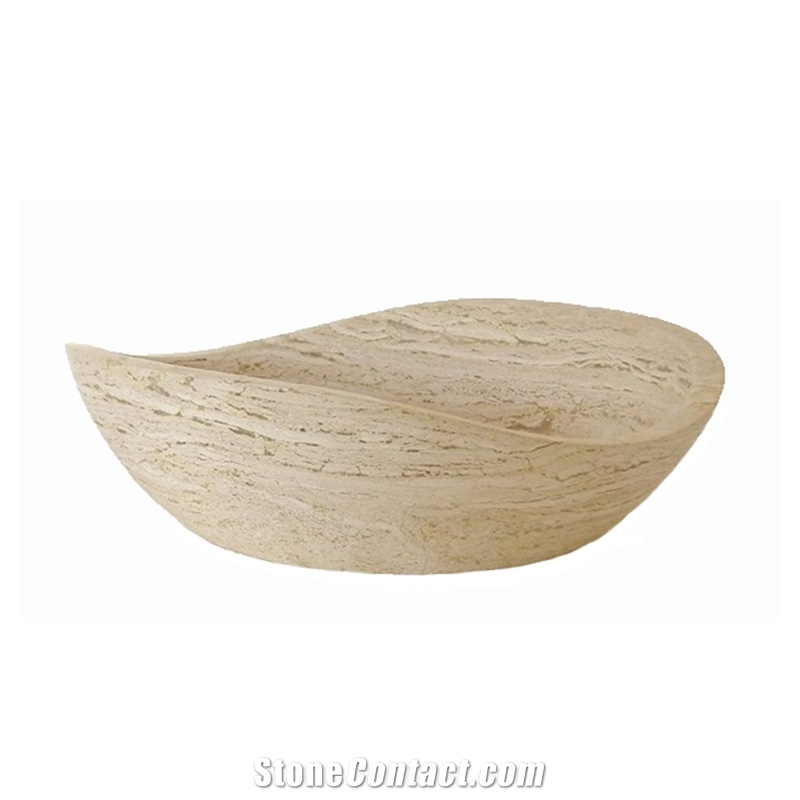 Freestanding Natural White Marble Bathtub
