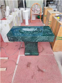 Green Marble Single Stone Engineered Wash Basin