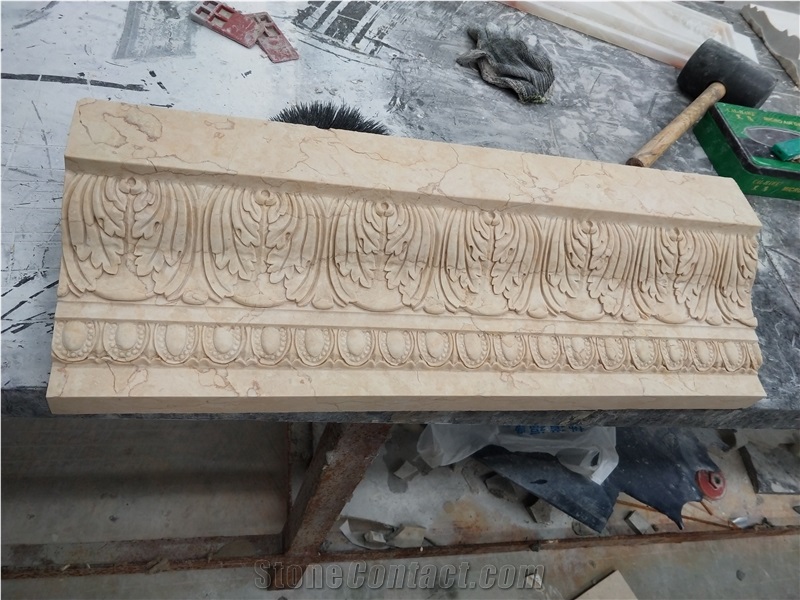 Hand Carved Beige Marble Door Surrounds Frame