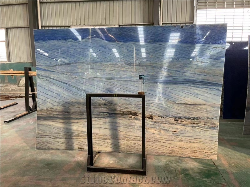 Luxury Azul Macaubas Blue Quartzite Slabs For Kitchen