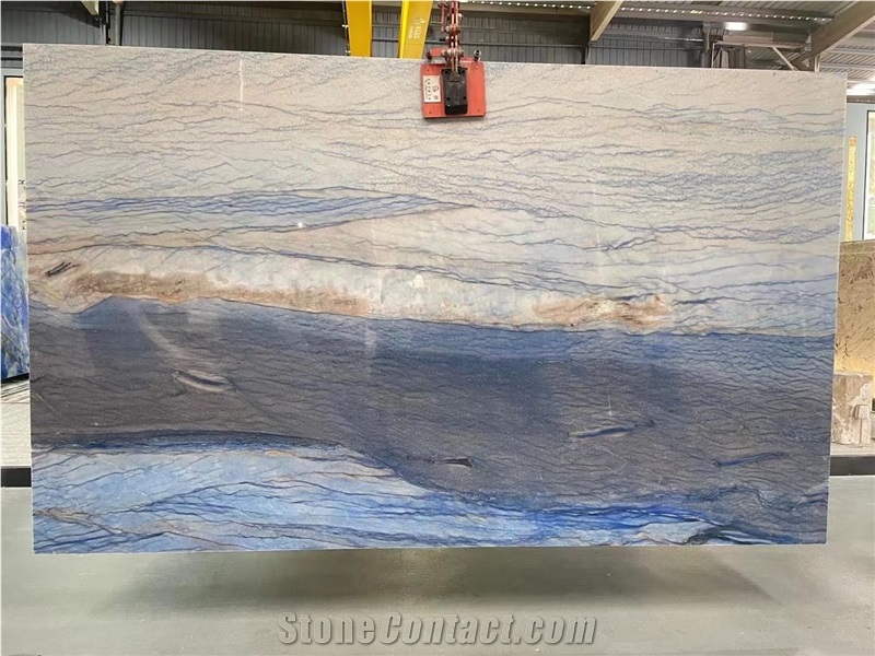 Luxury Azul Macaubas Blue Quartzite Slabs For Kitchen