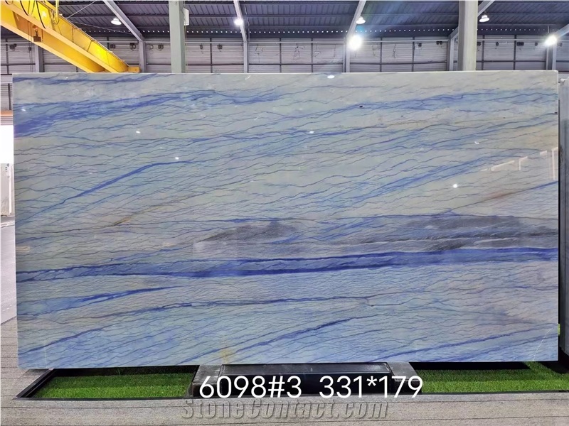 Luxury Azul Macaubas Blue Quartzite Slabs For Kitchen