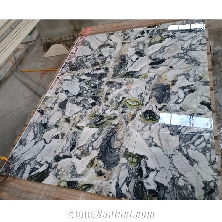 Luxury  Ice Green Marble Tiles Slab For Hot Sale