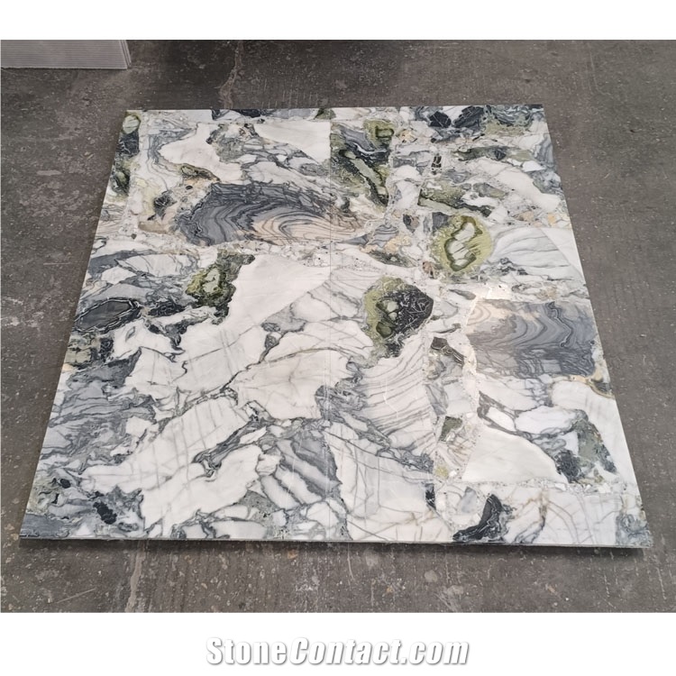 Luxury  Ice Green Marble Tiles Slab For Hot Sale