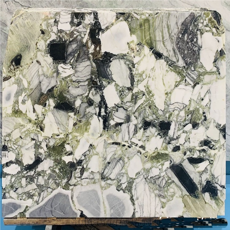 Luxury  Ice Green Marble Tiles Slab For Hot Sale