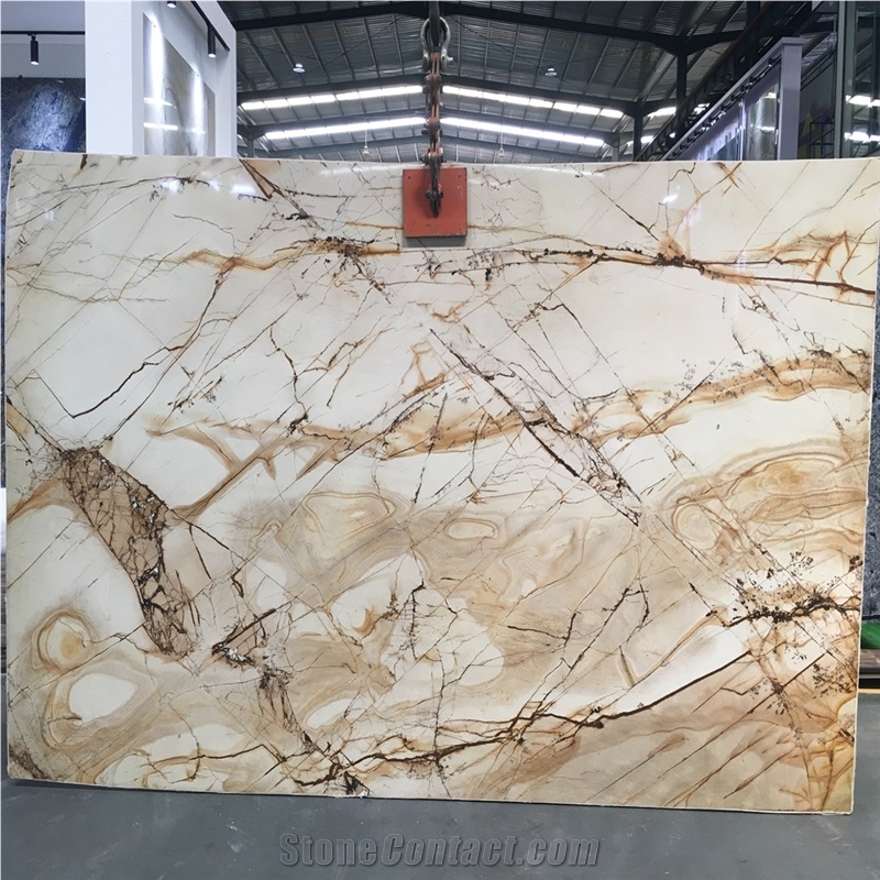 Luxury Roman Impression Marble Stone With Golden Veins