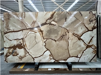 Luxury Roman Impression Marble Stone With Golden Veins