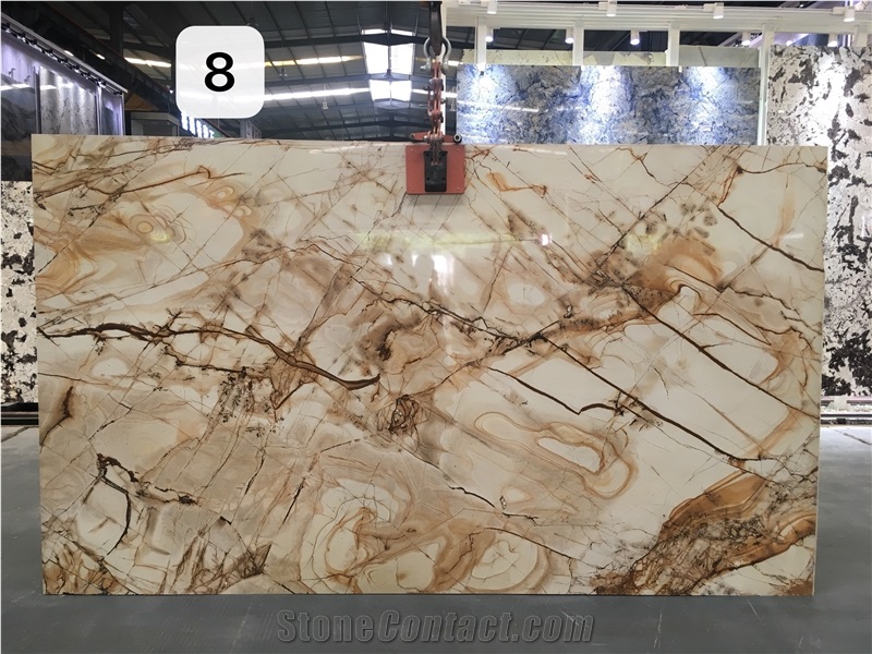 Luxury Roman Impression Marble Stone With Golden Veins