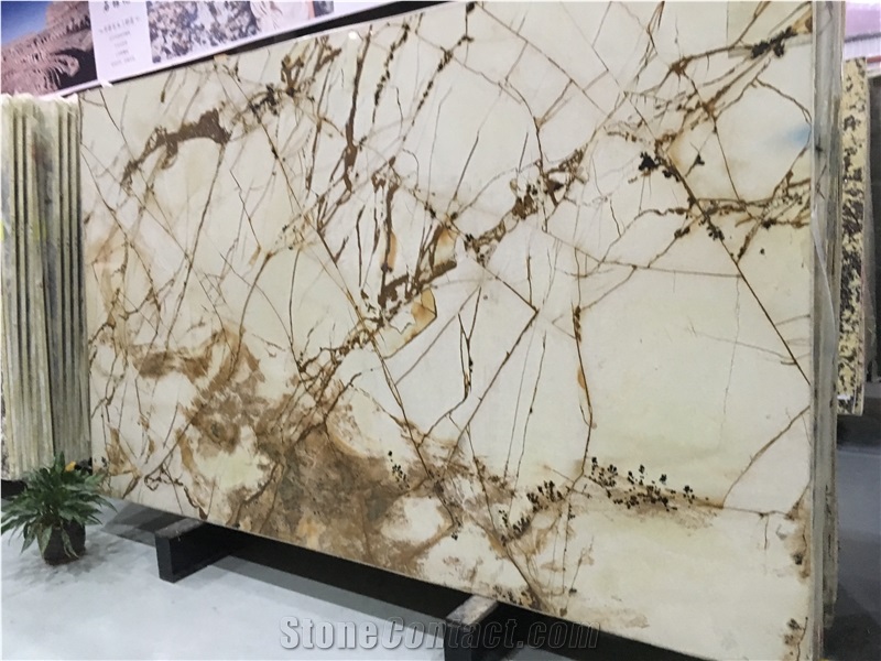 Luxury Roman Impression Marble Stone With Golden Veins