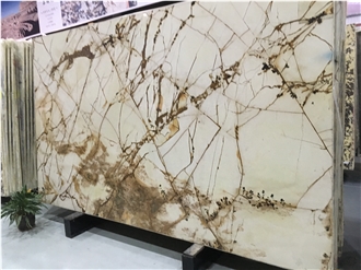 Luxury Roman Impression Marble Stone With Golden Veins