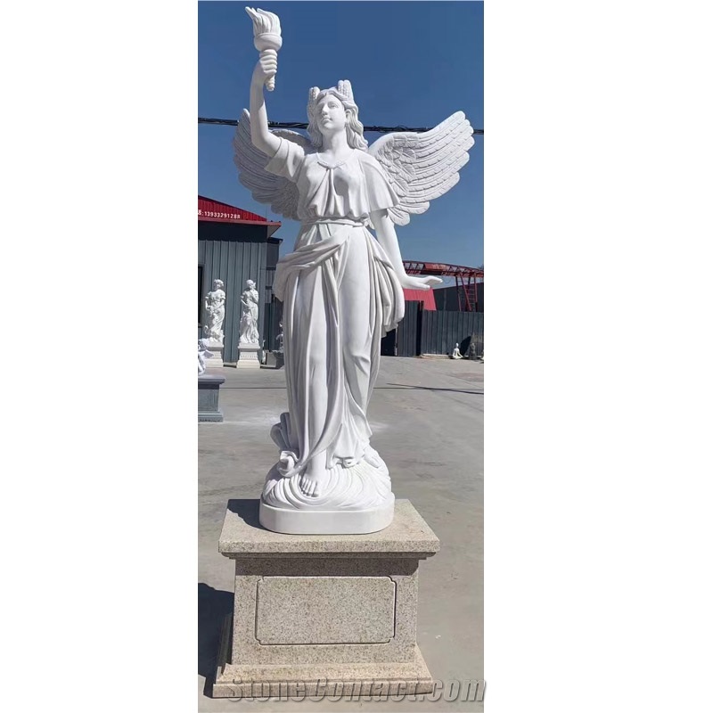 Modern  Four Seasons Goddess  Sunset Red Marble Sculpture