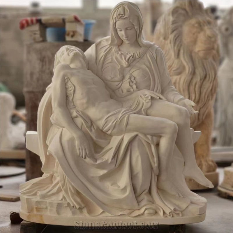 Modern  Four Seasons Goddess  Sunset Red Marble Sculpture
