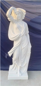 Modern  Four Seasons Goddess  Sunset Red Marble Sculpture