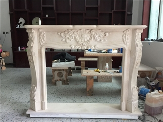 Modern  White Marble Fireplace Mantel For Sales