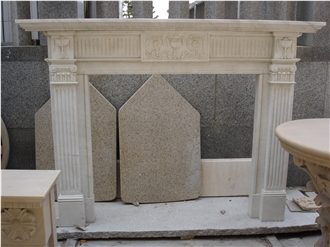 Modern  White Marble Fireplace Mantel For Sales