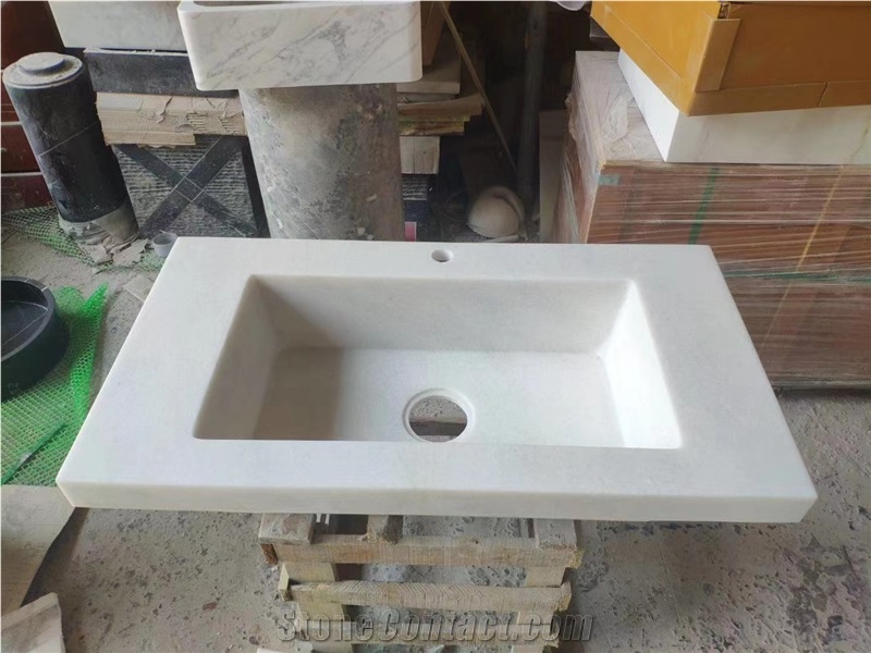 Natural Yellow Wooden Sandstone Restangle Sink