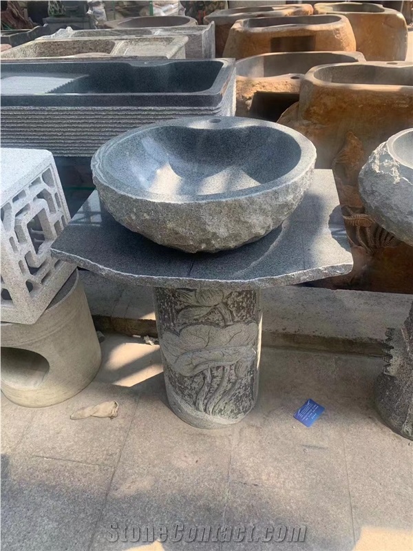 Natural Yellow Wooden Sandstone Restangle Sink