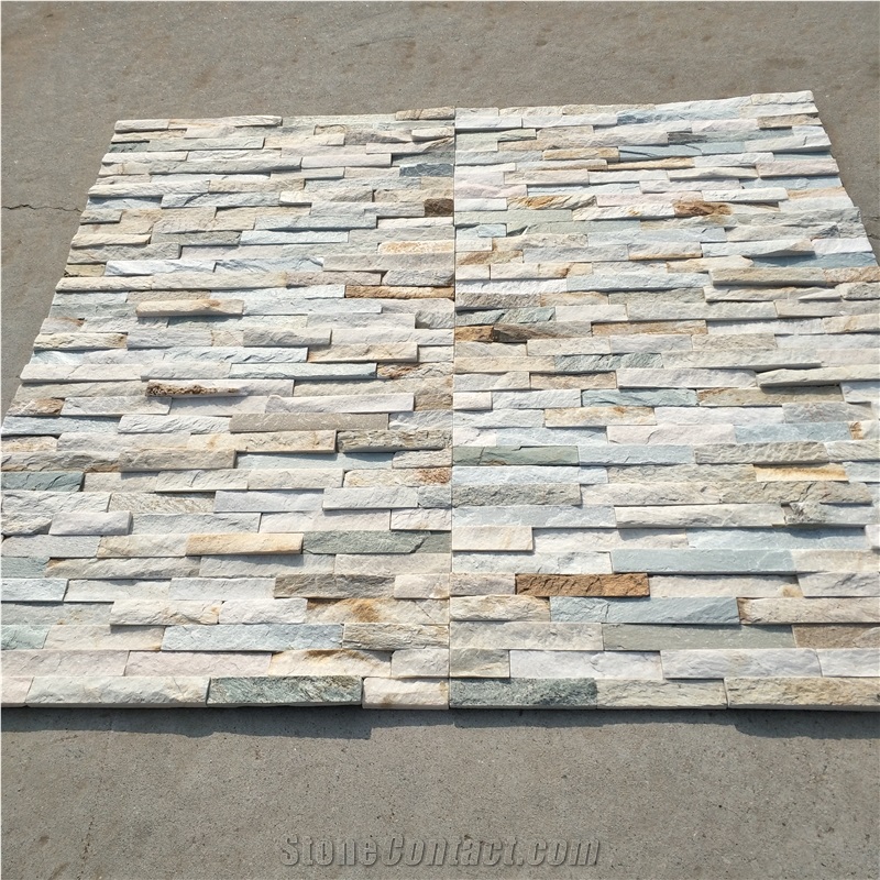 Outdoor Rusty Quartzite Rustic Brick Wall Stack Stone Veneer