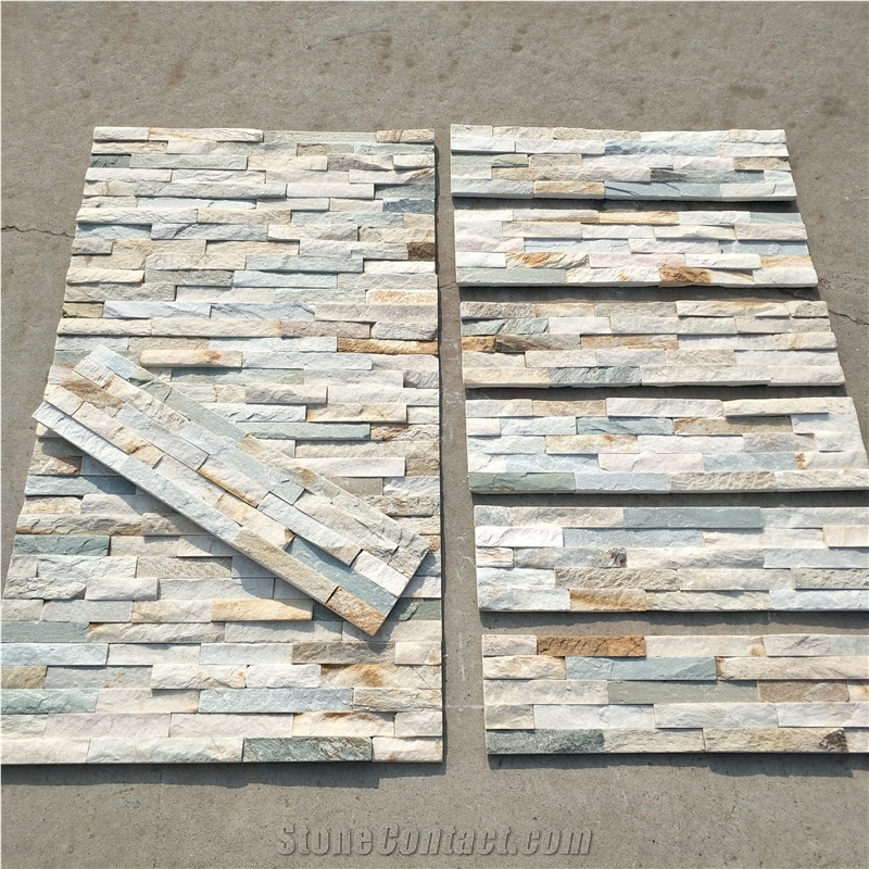 Outdoor Rusty Quartzite Rustic Brick Wall Stack Stone Veneer