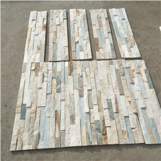 Outdoor Rusty Quartzite Rustic Brick Wall Stack Stone Veneer