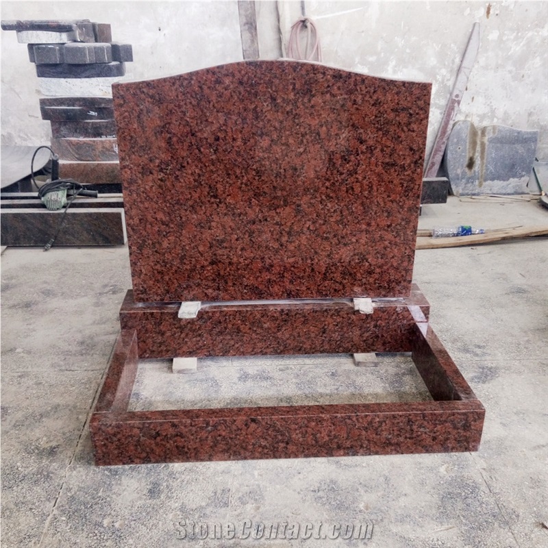 Upright Imported Imperial Red Granite Gravestone
