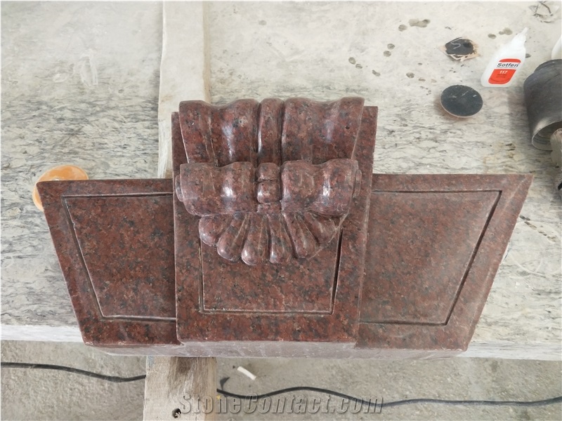 Upright Imported Imperial Red Granite Gravestone