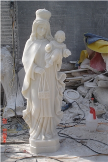 White Marble Angel Garden Statue With Torch Right