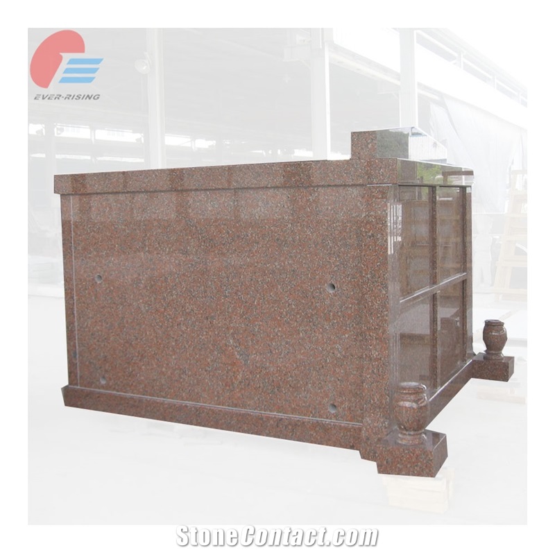 EM4001 Cheapest China Maple Red Granite 4 Crypt Mausoleum