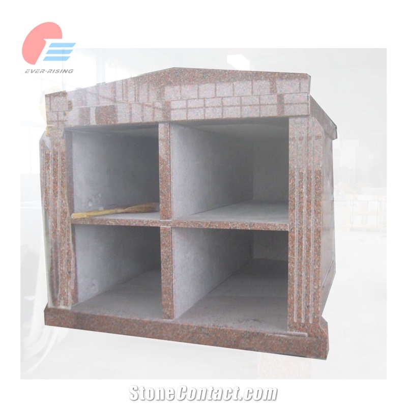 EM4001 Cheapest China Maple Red Granite 4 Crypt Mausoleum