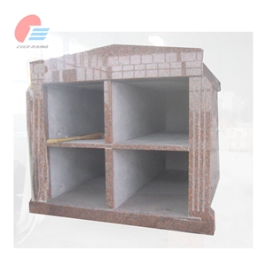 EM4001 Cheapest China Maple Red Granite 4 Crypt Mausoleum