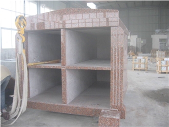 EM4001 Cheapest China Maple Red Granite 4 Crypt Mausoleum