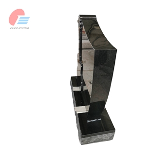 India Black Granite Guitar Shaped Engraved Tombstone