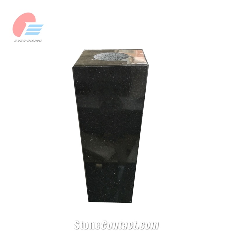 India Black Granite Guitar Shaped Engraved Tombstone