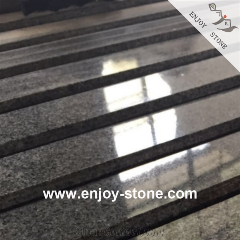 Polished G654 Sesame Dark Grey Slabs For Walls/Countertops