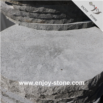 Semi-Honed Basalt Circle Garden Stepping Stone Pavers