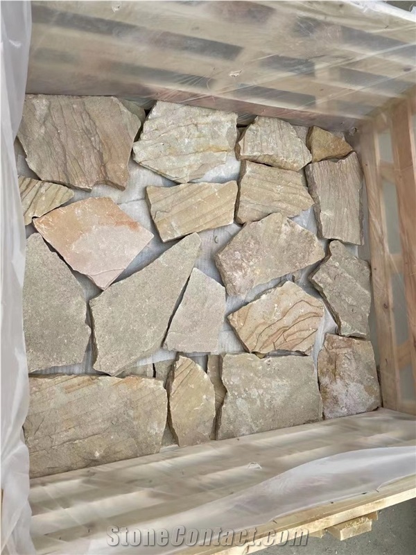 Crazy Hardscape Stone Wall Cladding Panels Slate Interlocking