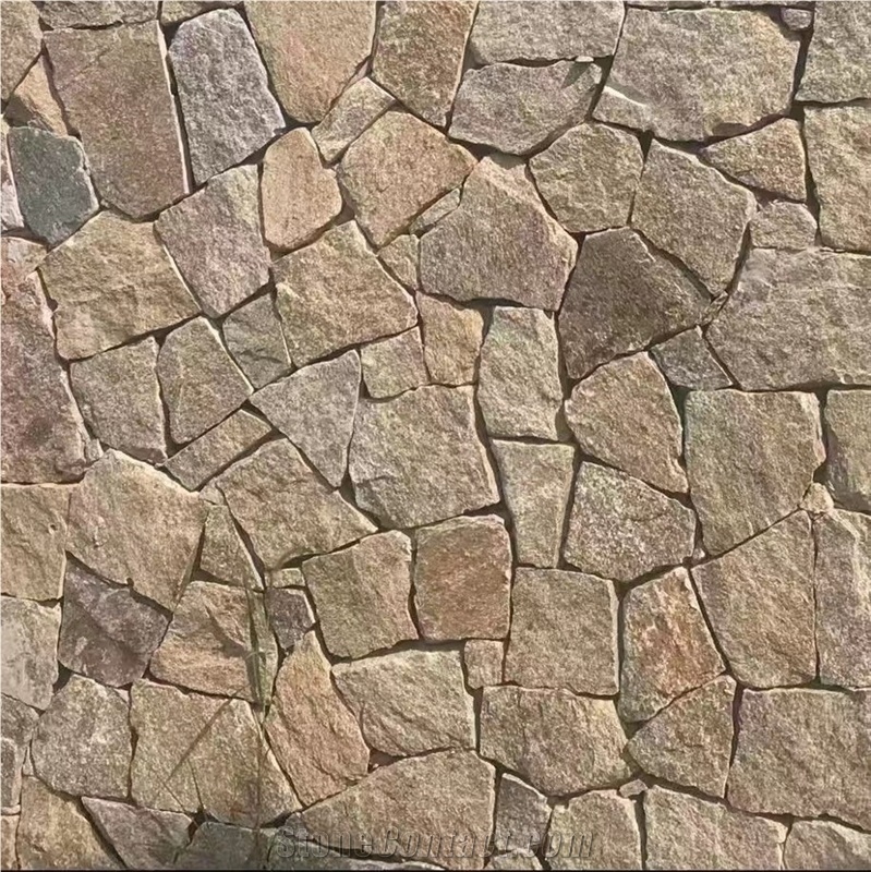 Crazy Hardscape Stone Wall Cladding Panels Slate Interlocking