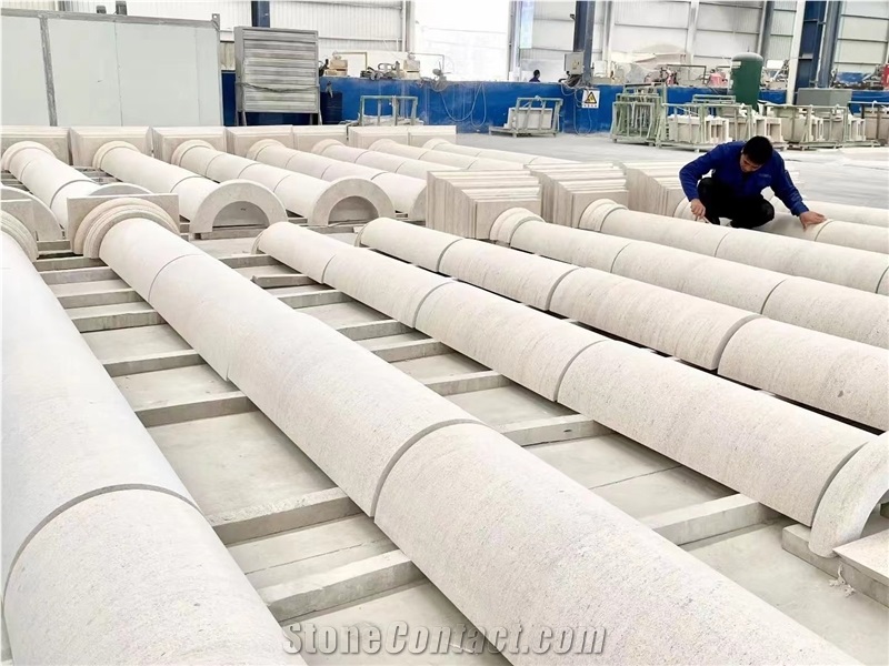 Moca Cream Limestone Columns 3400X3400x250mm