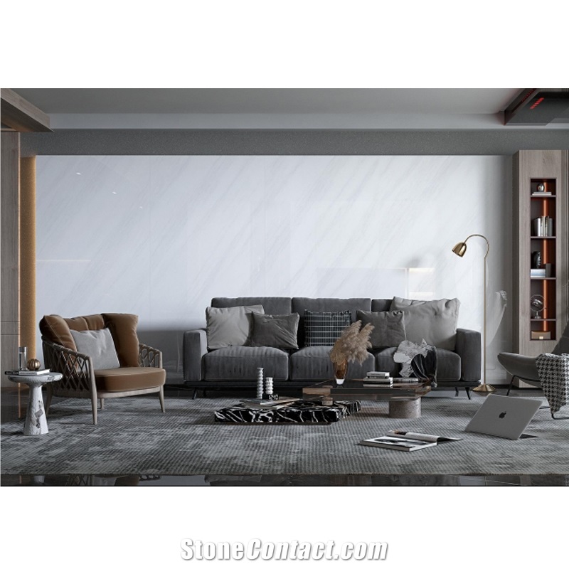 White Wall Sintered Stone Slabs For Hotel Project