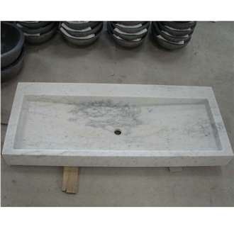 Bianco Carrara White Marble Console Sink
