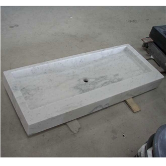Bianco Carrara White Marble Console Sink