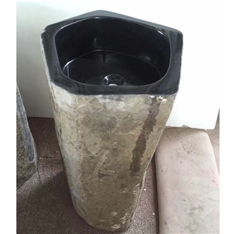 Black Basalt Free Standing Sink Polish Inside Nature Outside