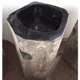 Black Basalt Free Standing Sink Polish Inside Nature Outside