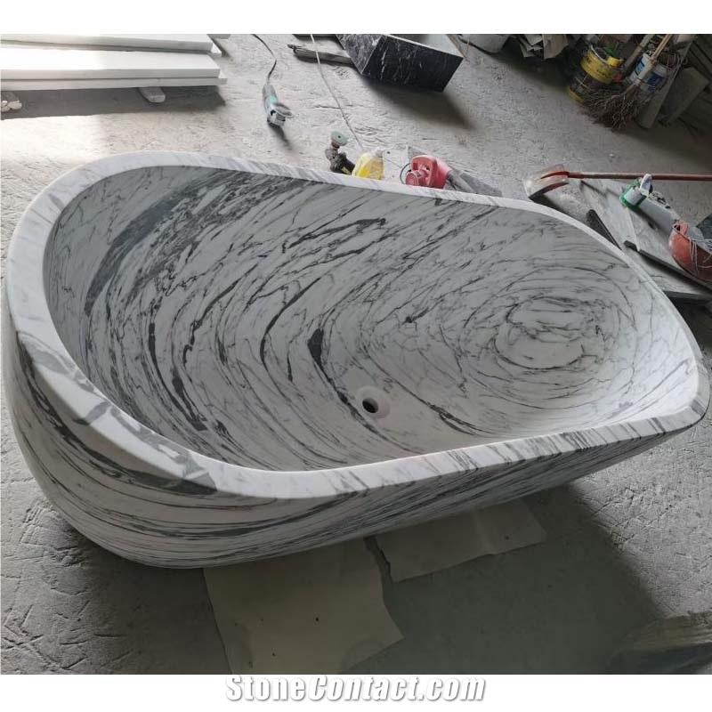 Carrara White Marble Free Standing Bathtubs